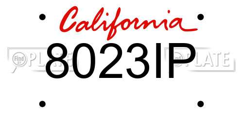 8023IP California License Plate