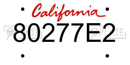 80277E2 California License Plate