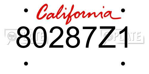 80287Z1 California License Plate