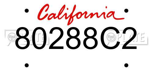 80288C2 California License Plate