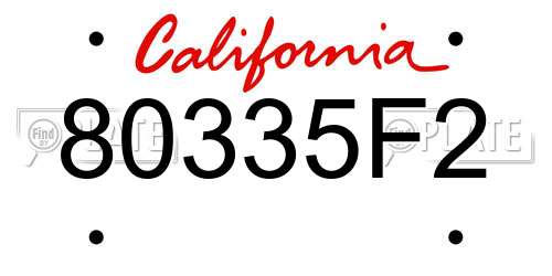 80335F2 California License Plate