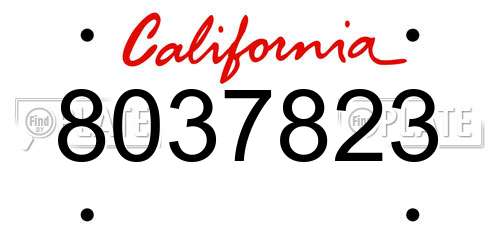 8037823 California License Plate