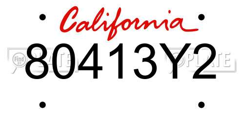80413Y2 California License Plate