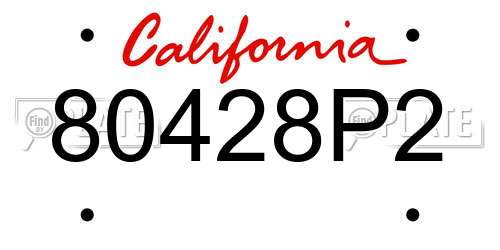 80428P2 California License Plate