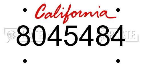 8045484 California License Plate