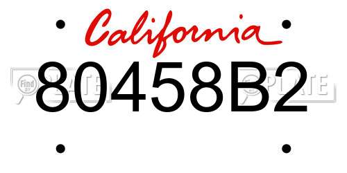 80458B2 California License Plate