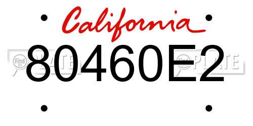 80460E2 California License Plate