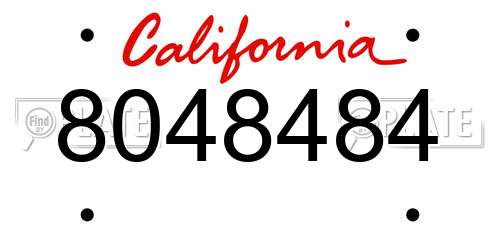 8048484 California License Plate