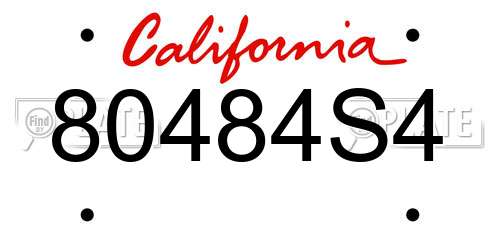 80484S4 California License Plate