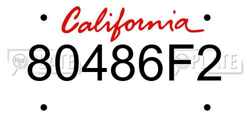 80486F2 California License Plate