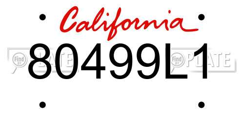 80499L1 California License Plate