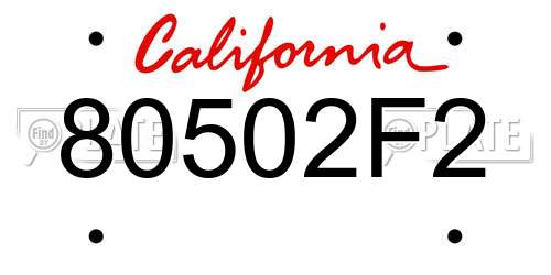 80502F2 California License Plate