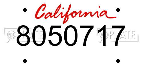8050717 California License Plate