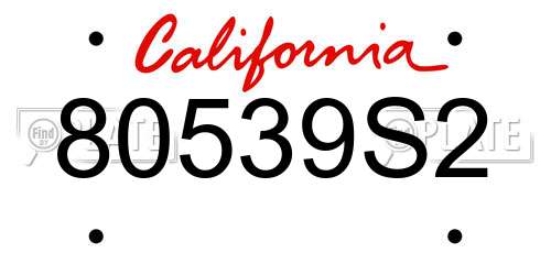 80539S2 California License Plate