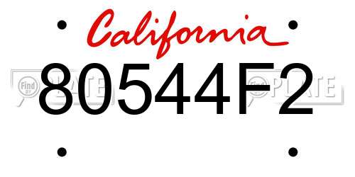 80544F2 California License Plate