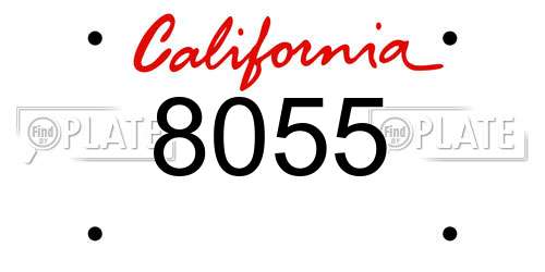 8055 California License Plate