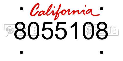 8055108 California License Plate