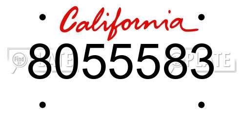 8055583 California License Plate