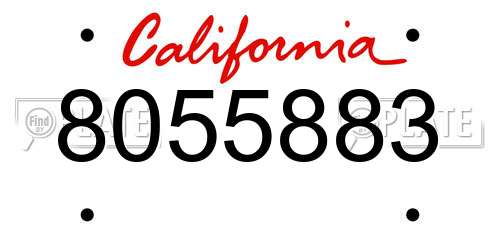 8055883 California License Plate
