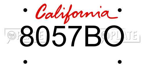 8057BO California License Plate