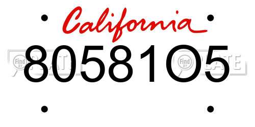 80581O5 California License Plate