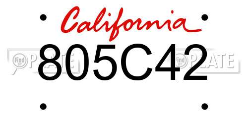 805C42 California License Plate