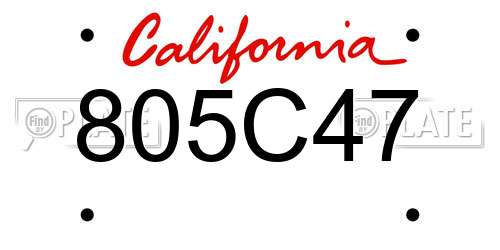 805C47 California License Plate