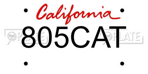 805CAT California License Plate