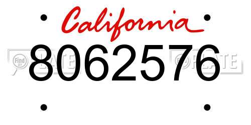 8062576 California License Plate