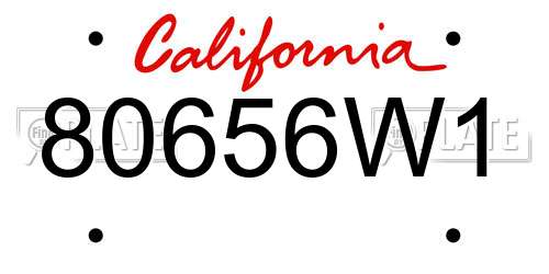 80656W1 California License Plate
