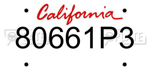 80661P3 California License Plate