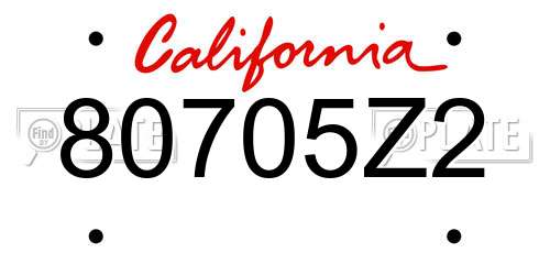 80705Z2 California License Plate