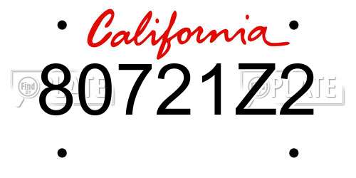 80721Z2 California License Plate