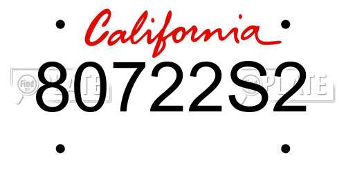 80722S2 California License Plate