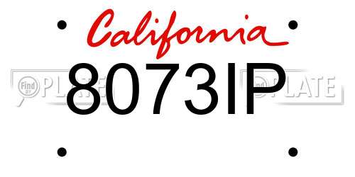 8073IP California License Plate