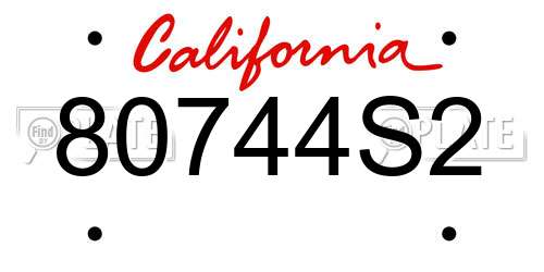 80744S2 California License Plate