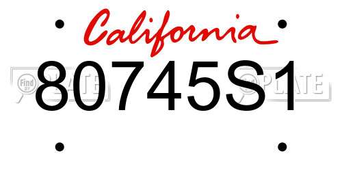 80745S1 California License Plate