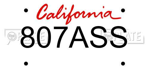 807ASS California License Plate