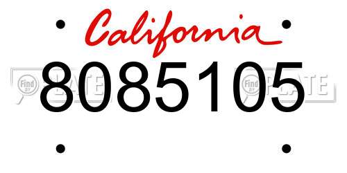 8085105 California License Plate