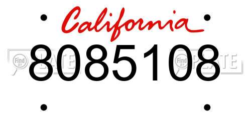 8085108 California License Plate