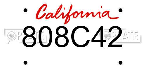 808C42 California License Plate