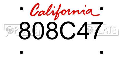 808C47 California License Plate