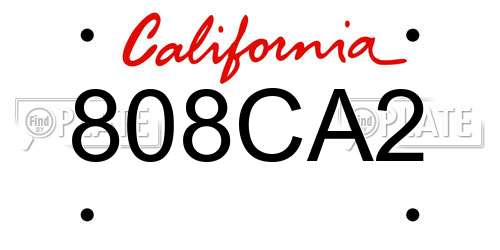 808CA2 California License Plate