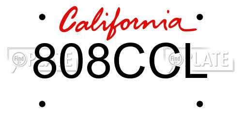 808CCL California License Plate