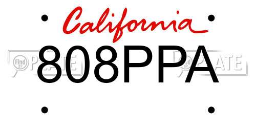 808PPA California License Plate