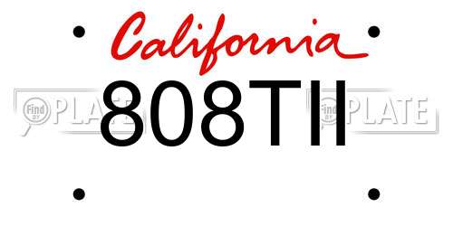 808TII California License Plate