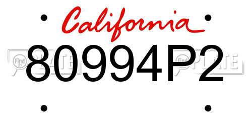 80994P2 California License Plate