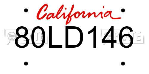 80LD146 California License Plate
