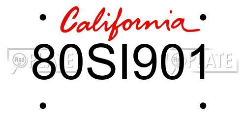 80SI901 California License Plate