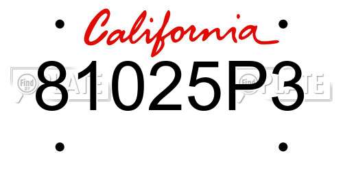 81025P3 California License Plate